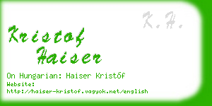 kristof haiser business card